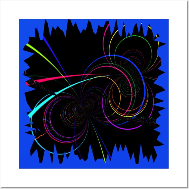 Neon Arcs and Spiral Lines Wall Art by Gingezel